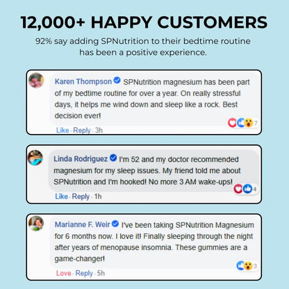 Customer feedback graphic for Magnesium Bisglycinate Gummies
